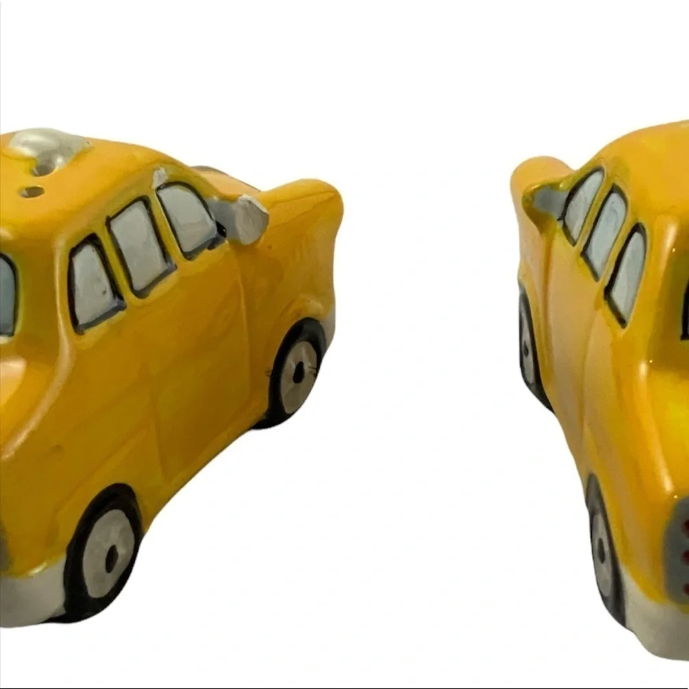 NYC Yellow Cab Cars Ceramic Salt Pepper Shaker Set by American Alitier